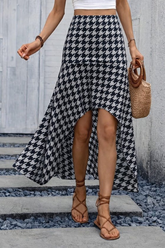 Mamo Desenli Sim Detaylı Etek - Mamo kadın butik alt giyim