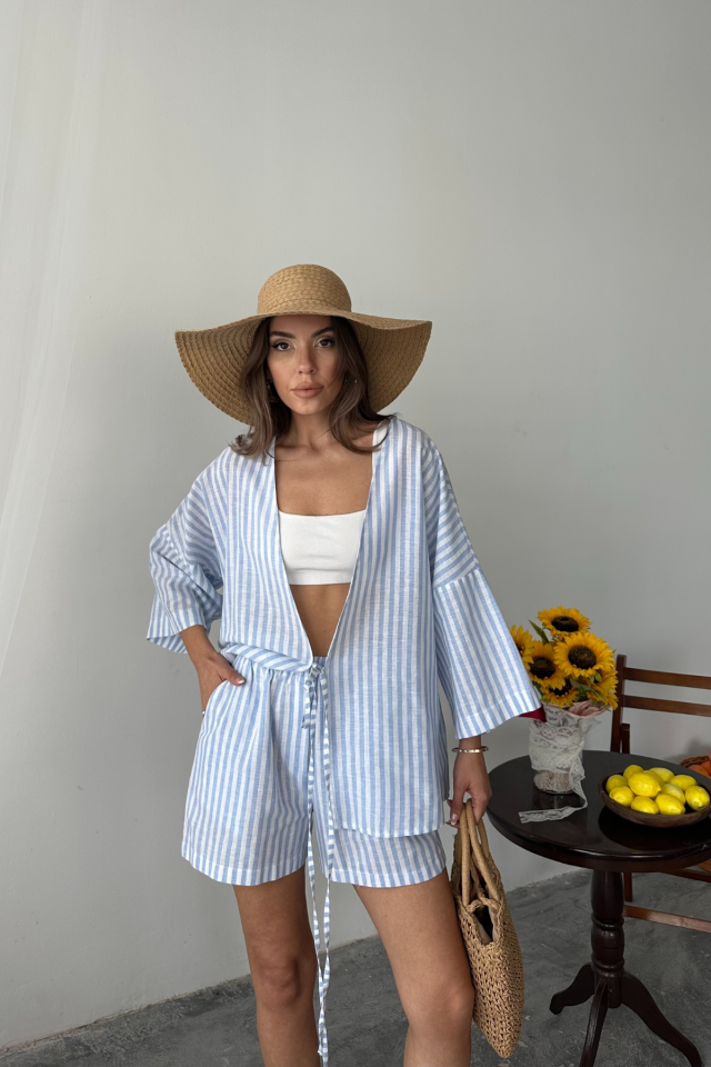 Mamo Mavi İkili Takım - Mamo kadın butik takım