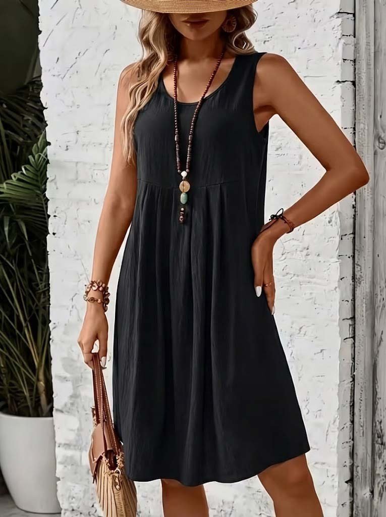 Mamo Siyah Mini Askılı Elbise - Mamo kadın butik elbise