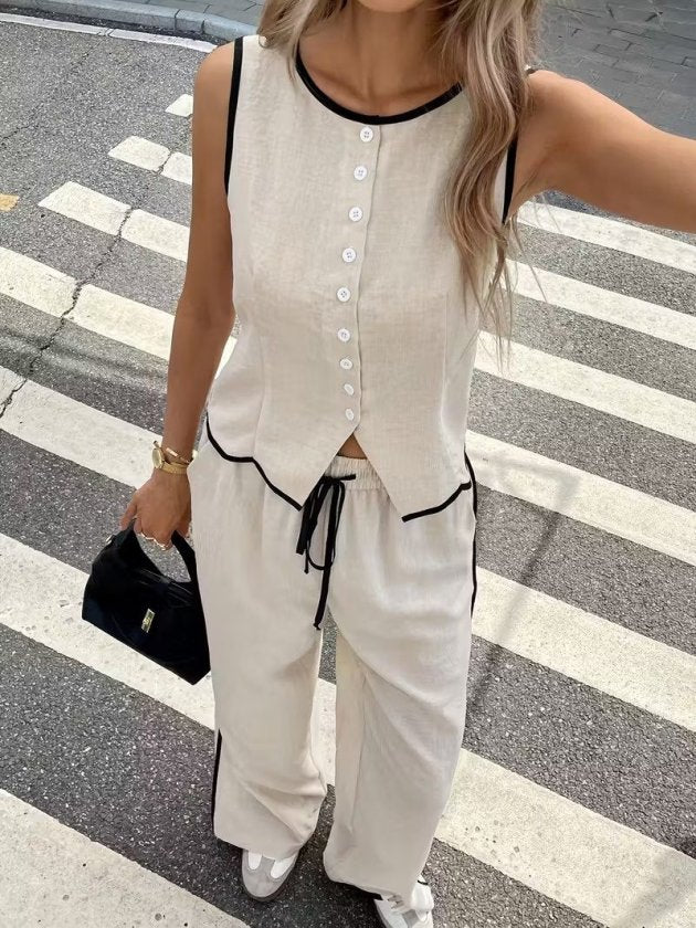 Mamo Bej Yelekli Takım - Mamo kadın butik takım