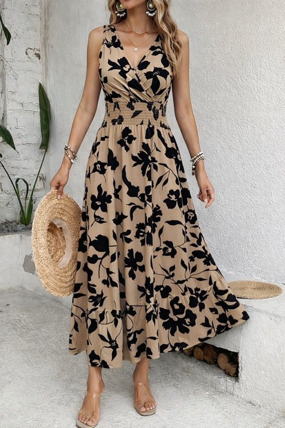 Mamo Desenli Zarif Elbise - Mamo kadın butik elbise