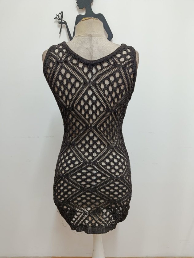 Mamo Siyah Mini Askılı Triko Elbise - Mamo kadın butik elbise
