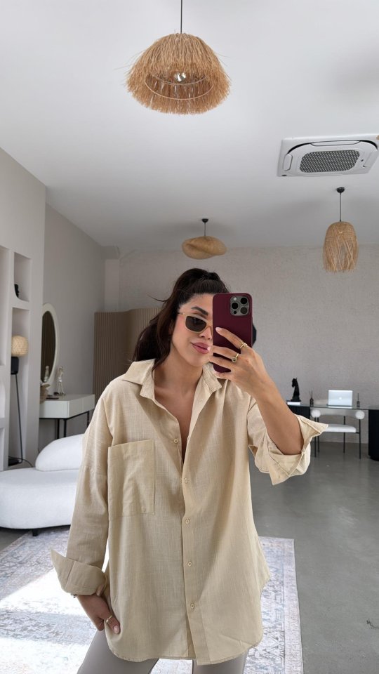 Mamo Vizon Cepli Gömlek - Mamo kadın butik üst giyim