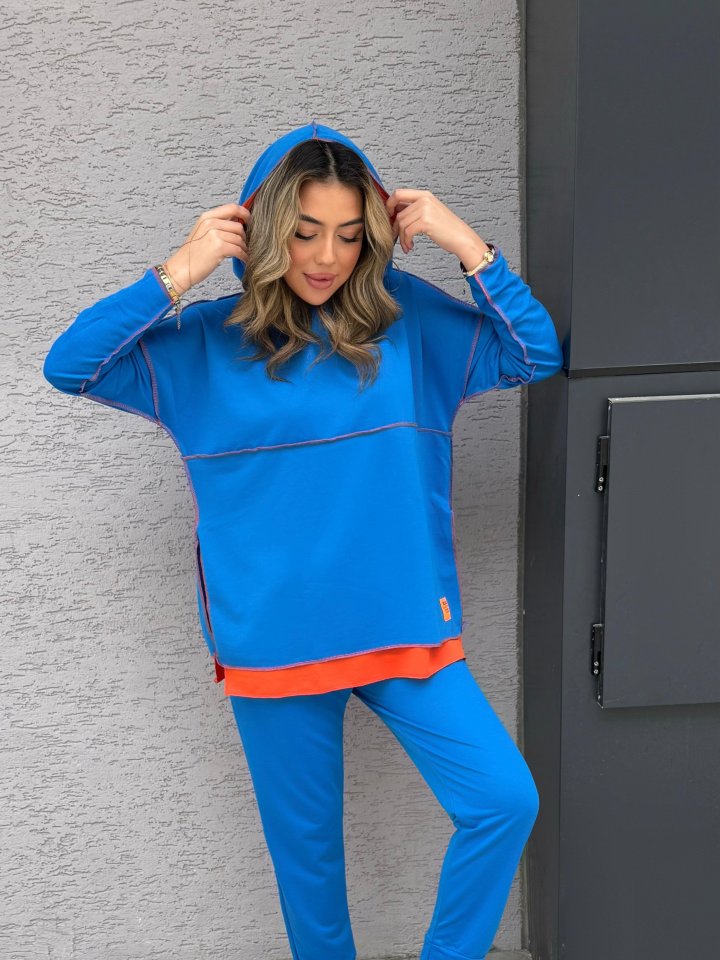 Mamo Mavi İkili Takım - Mamo kadın butik takım