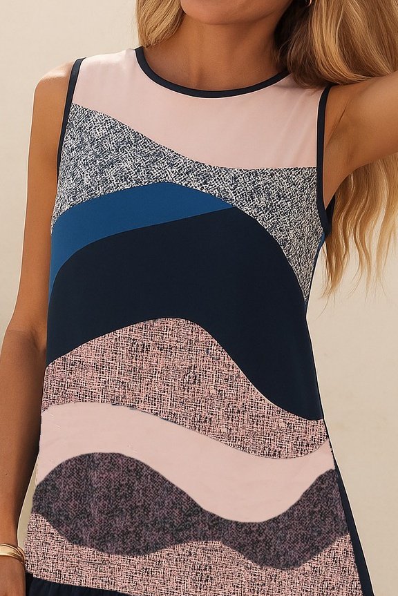 Mamo Desenli Fırfır Detaylı Bağlamalı Elbise - Mamo kadın butik elbise