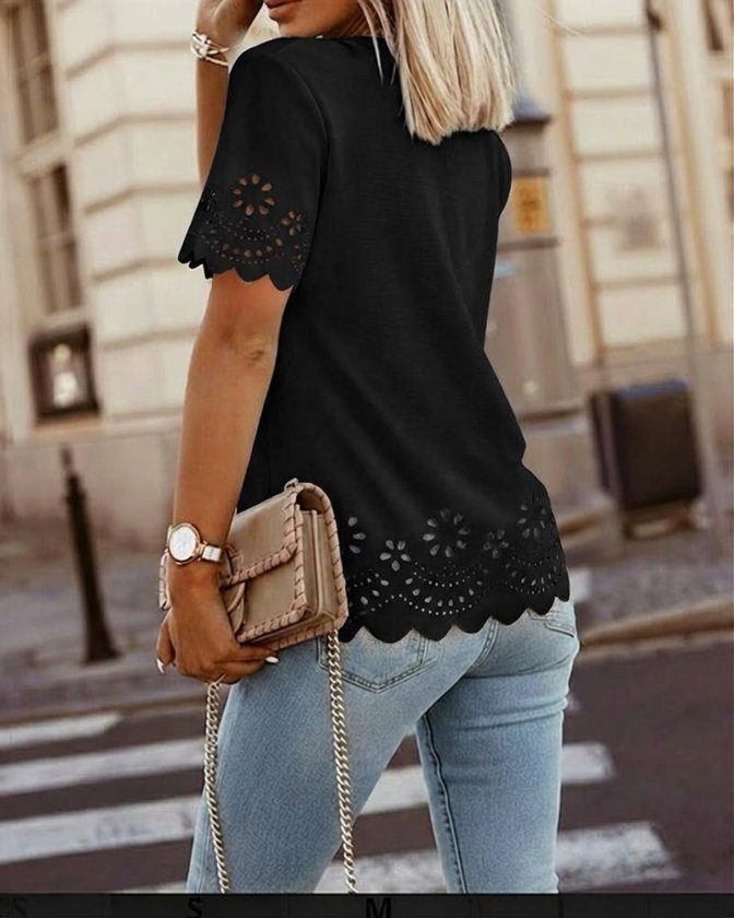 Mamo Siyah Askılı Desenli Krep Bluz - Mamo kadın butik bluz