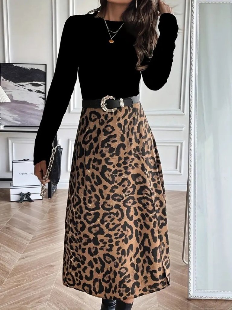Mamo Siyah Midi Krep Elbise - Mamo kadın butik elbise