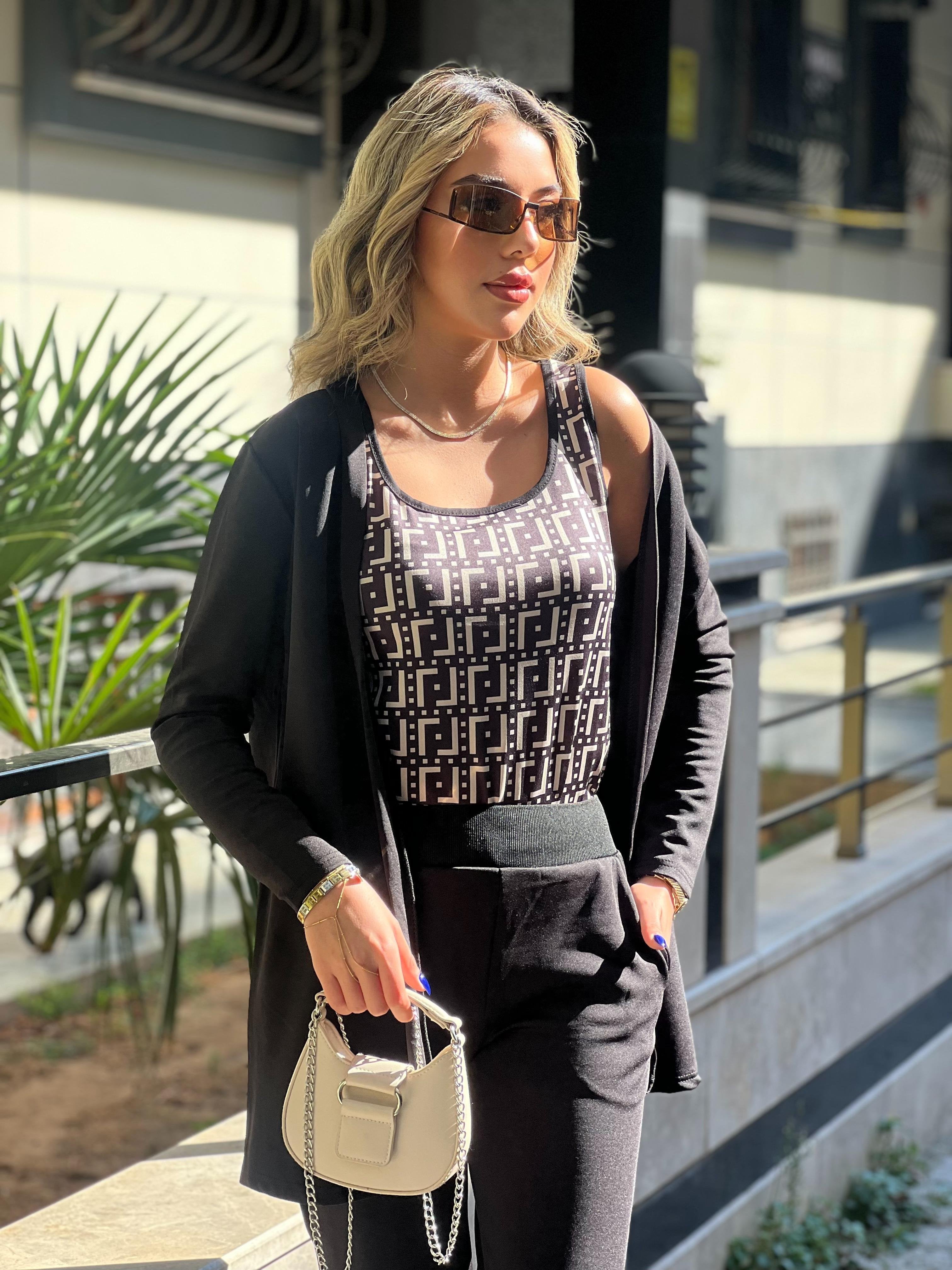 Mamo Siyah Krep Takım - Mamo kadın butik takım