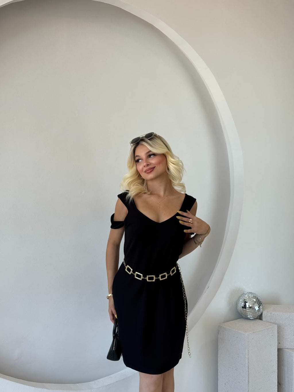Mamo Siyah Askılı Elbise - Mamo kadın butik elbise