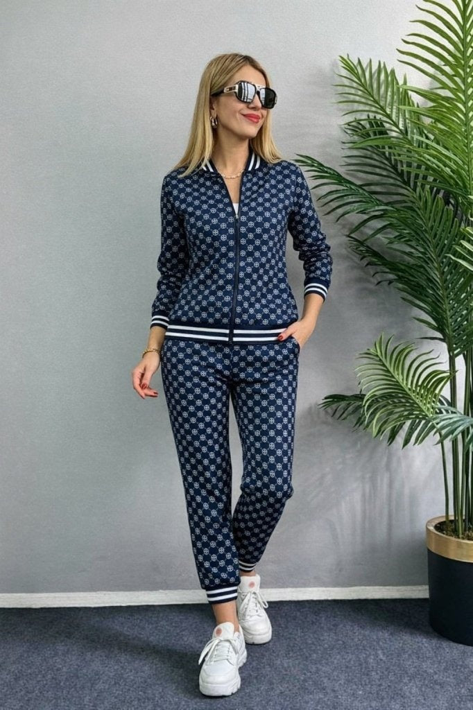 Mamo Desenli İkili Takım - Mamo kadın butik takım