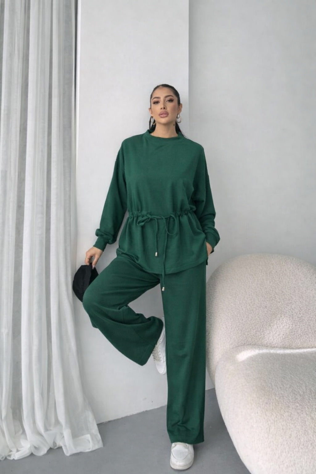 Mamo Siyah Viskon Takım - Mamo kadın butik takım