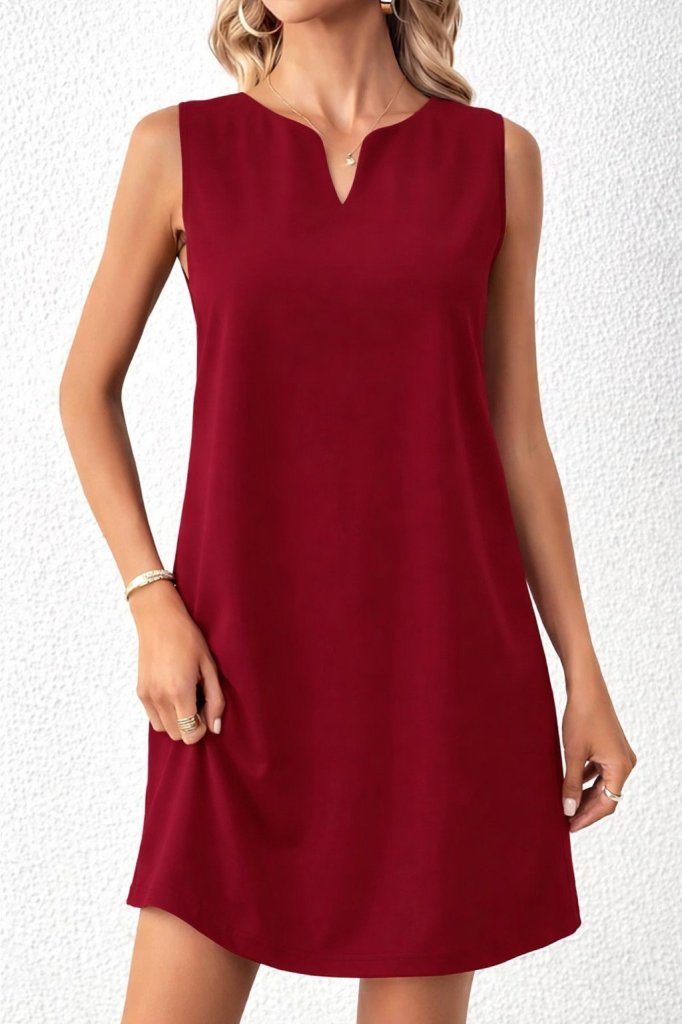 Mamo Bordo Mini Askılı V Yaka Elbise - Mamo kadın butik elbise