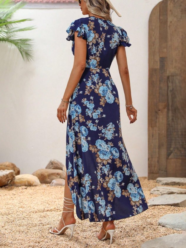 Mamo Lacivert Mini Kruvaze Sim Detaylı Elbise - Mamo kadın butik elbise