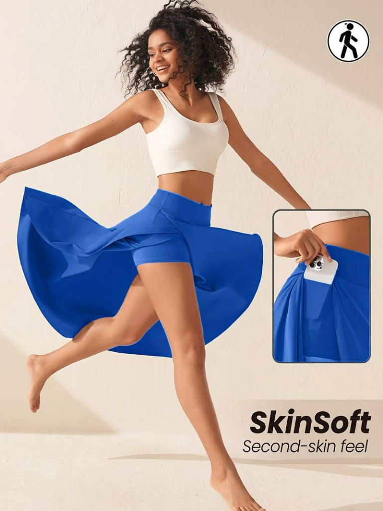 Mamo Saks Mavi Cepli Etek - Mamo kadın butik alt giyim