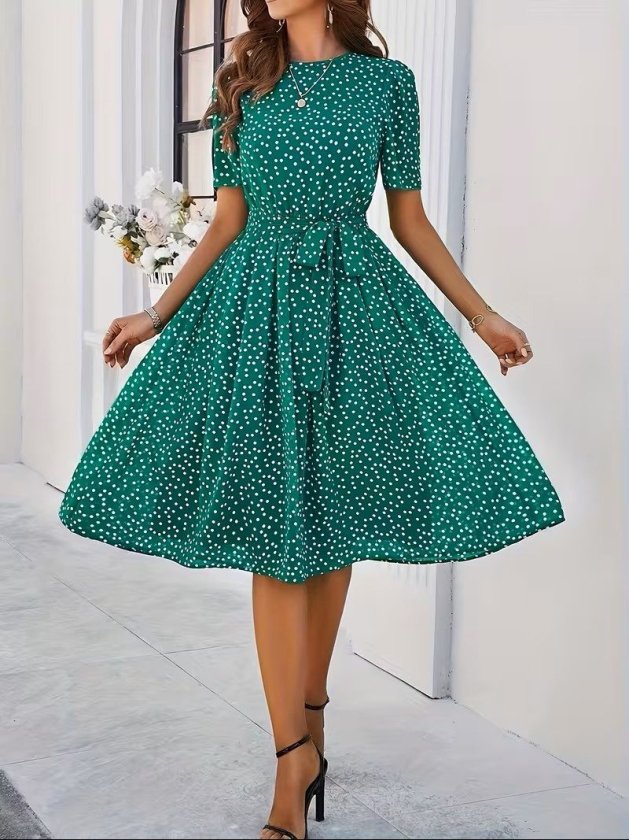 Mamo Yeşil Mini Elbise - Mamo kadın butik elbise