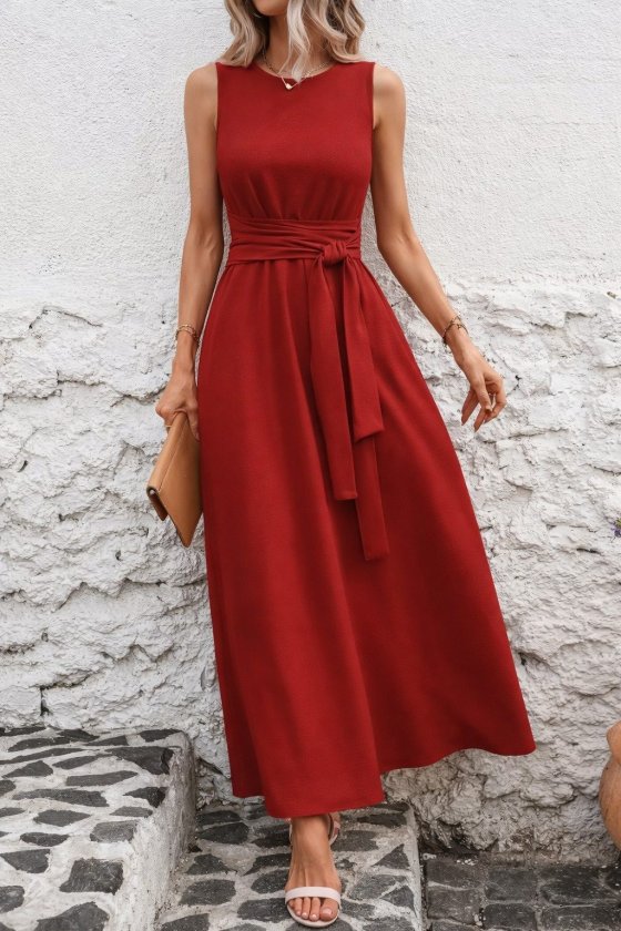 Mamo Turuncu Uzun Elbise - Mamo kadın butik elbise