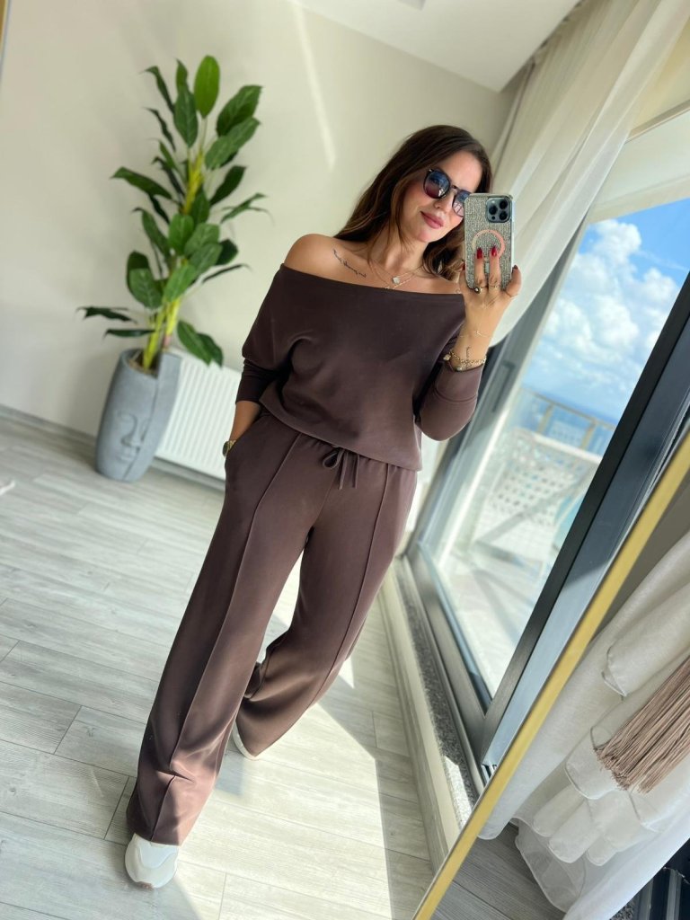 Mamo Kahve İkili Takım - Mamo kadın butik takım