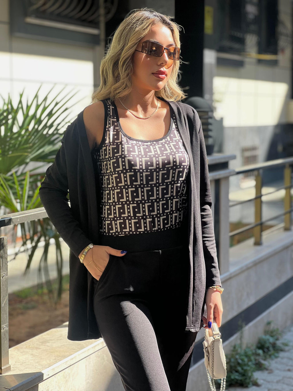 Mamo Siyah Krep Takım - Mamo kadın butik takım