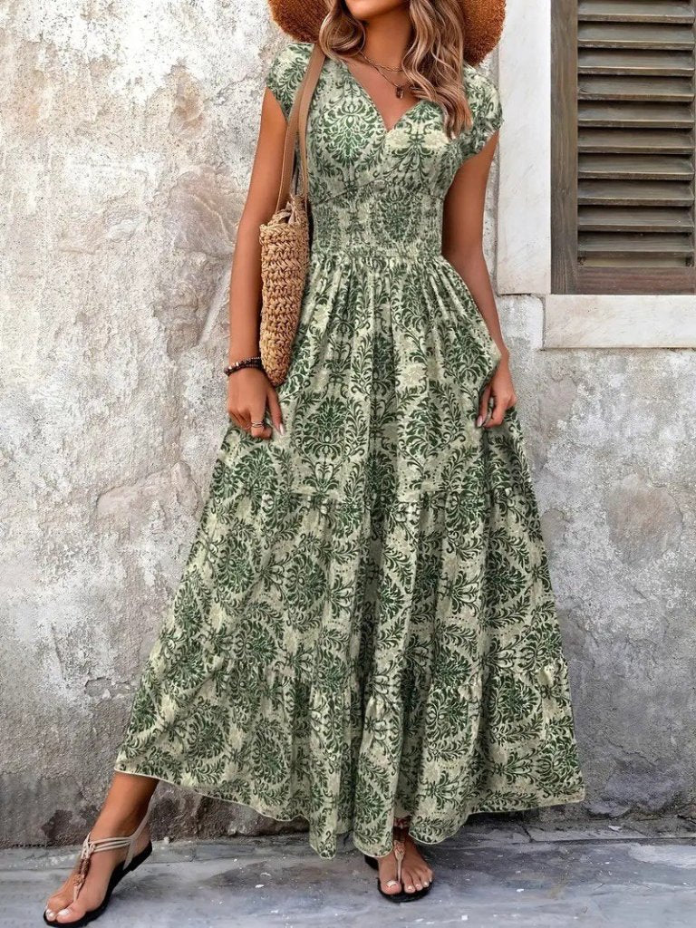 Mamo Desenli Mini Kruvaze Elbise - Mamo kadın butik elbise
