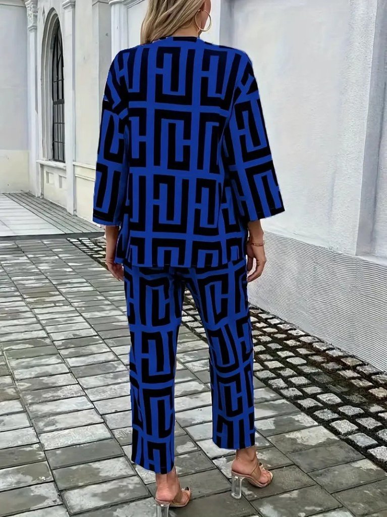 Mamo Saks Mavi İkili Takım - Mamo kadın butik takım