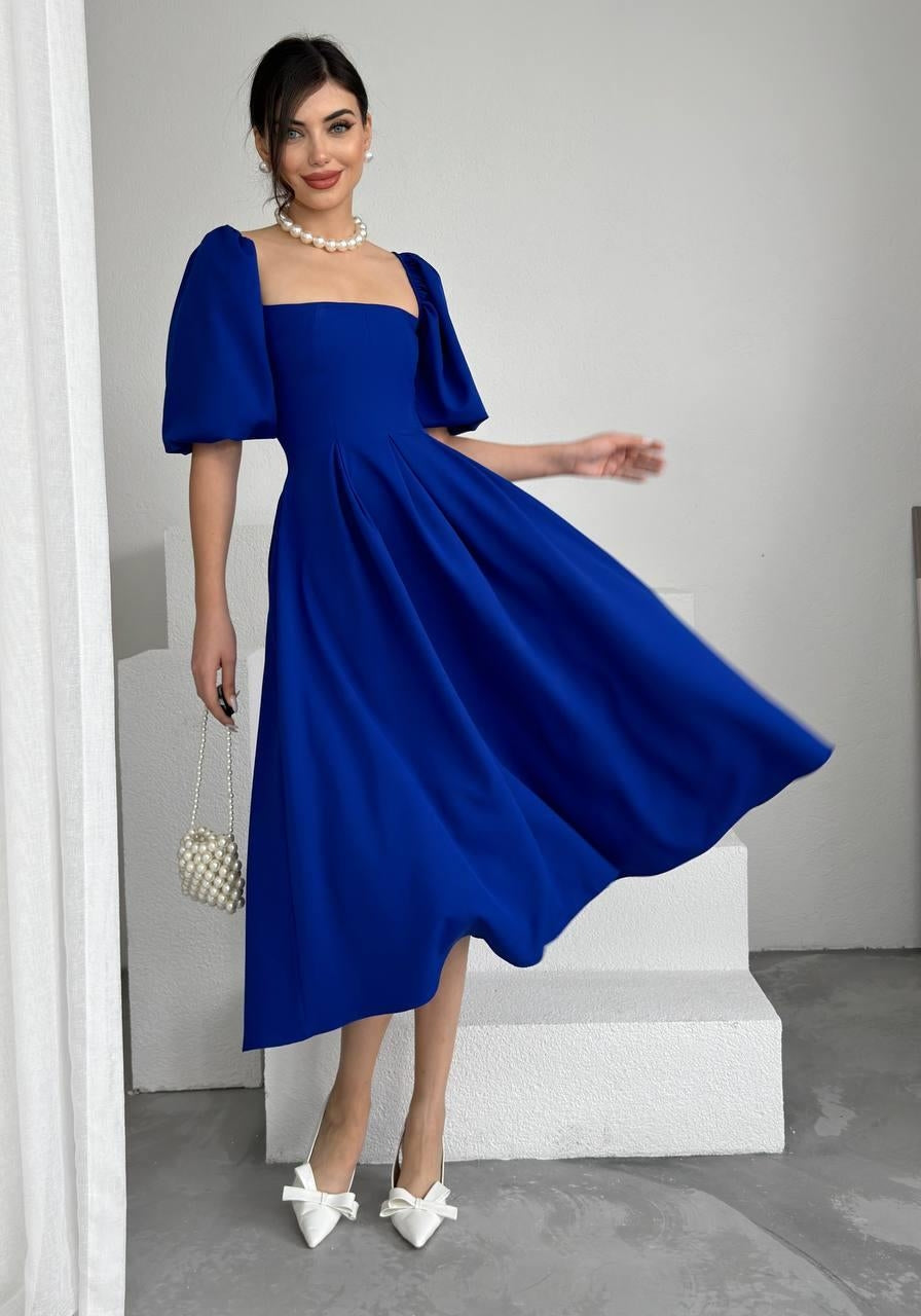 Mamo Saks Midi Elbise - Mamo kadın butik elbise