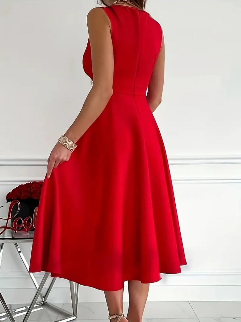 Mamo Kırmızı Mini Kruvaze Krep Elbise - Mamo kadın butik elbise