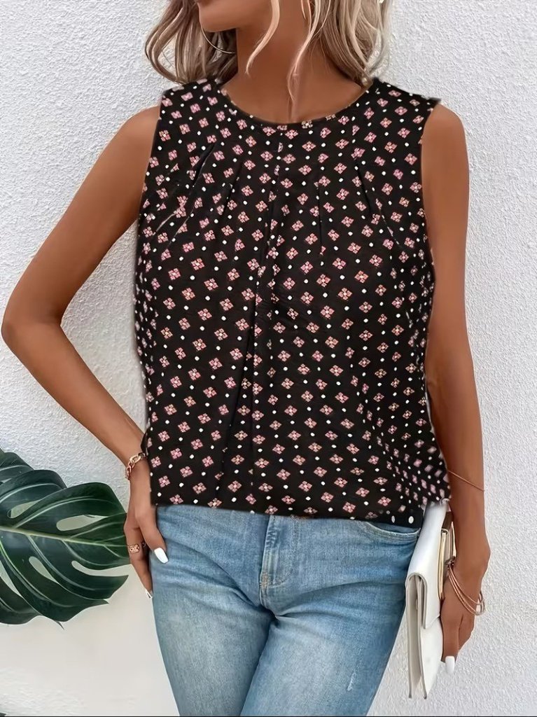 Mamo Siyah Askılı Desenli Bluz - Mamo kadın butik bluz