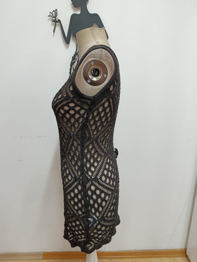 Mamo Siyah Mini Askılı Triko Elbise - Mamo kadın butik elbise