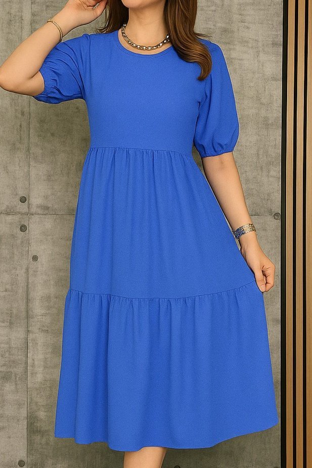 Mamo Saks Mavi Mini Elbise - Mamo kadın butik elbise