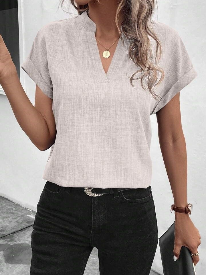 Mamo Bej Şık Bluz - Mamo kadın butik bluz
