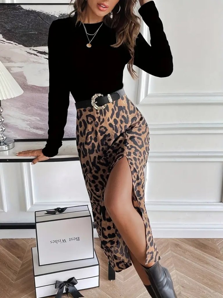 Mamo Siyah Midi Krep Elbise - Mamo kadın butik elbise