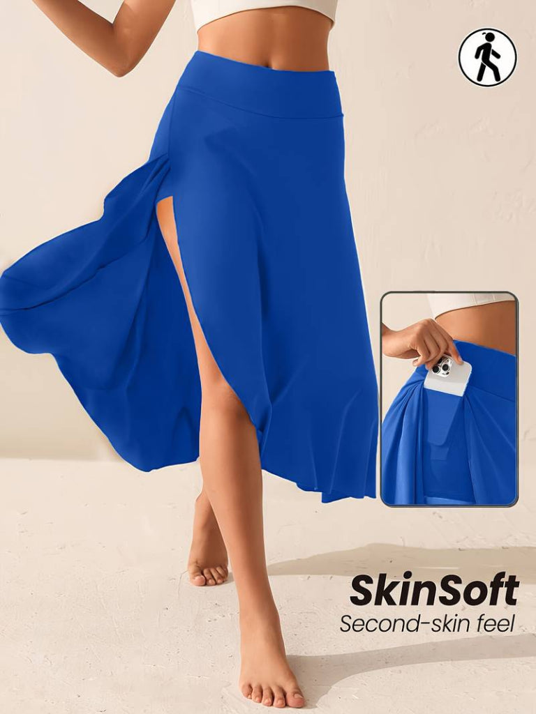 Mamo Saks Mavi Cepli Etek - Mamo kadın butik alt giyim