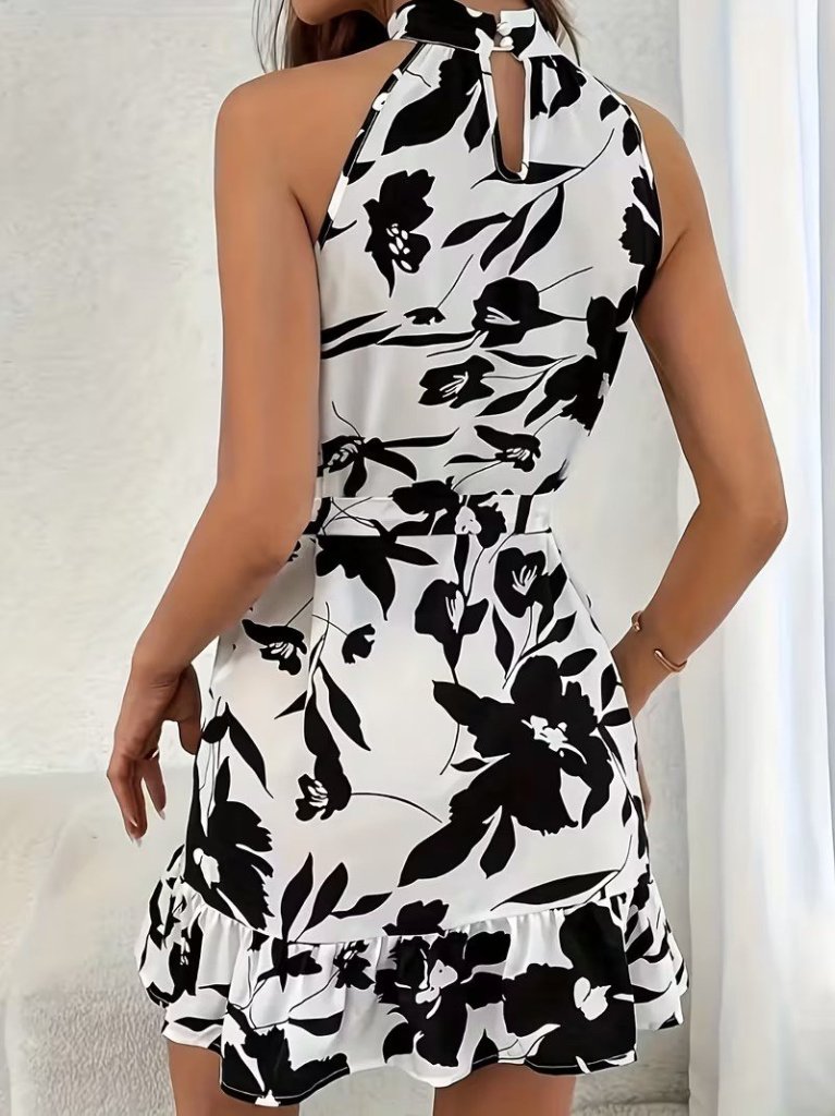 Mamo Lila Mini Kuşaklı Elbise - Mamo kadın butik elbise