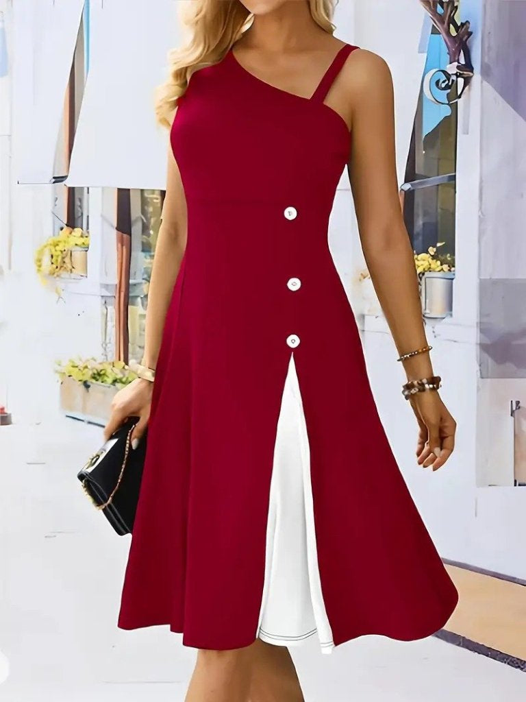 Mamo Kırmızı Viskon Elbise - Mamo kadın butik elbise