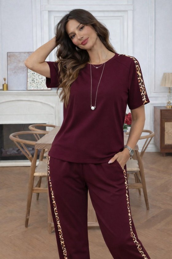 Mamo Bordo Viskon Takım - Mamo kadın butik takım