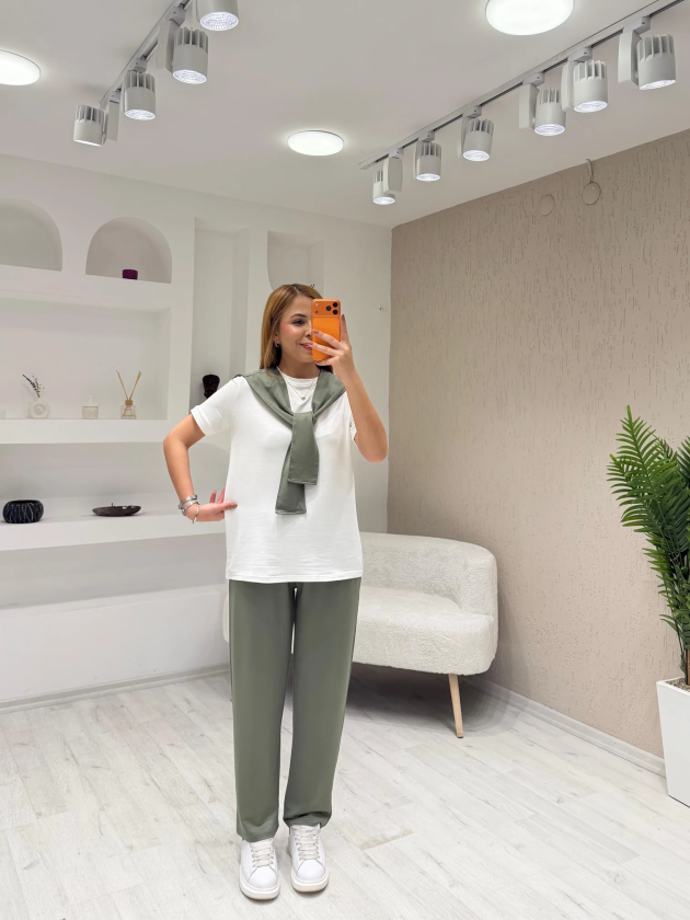 Mamo Yeşil İkili Takım - Mamo kadın butik takım
