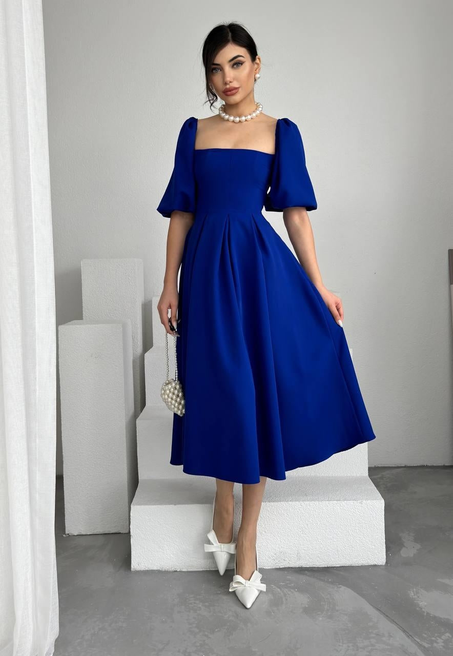 Mamo Saks Midi Elbise - Mamo kadın butik elbise