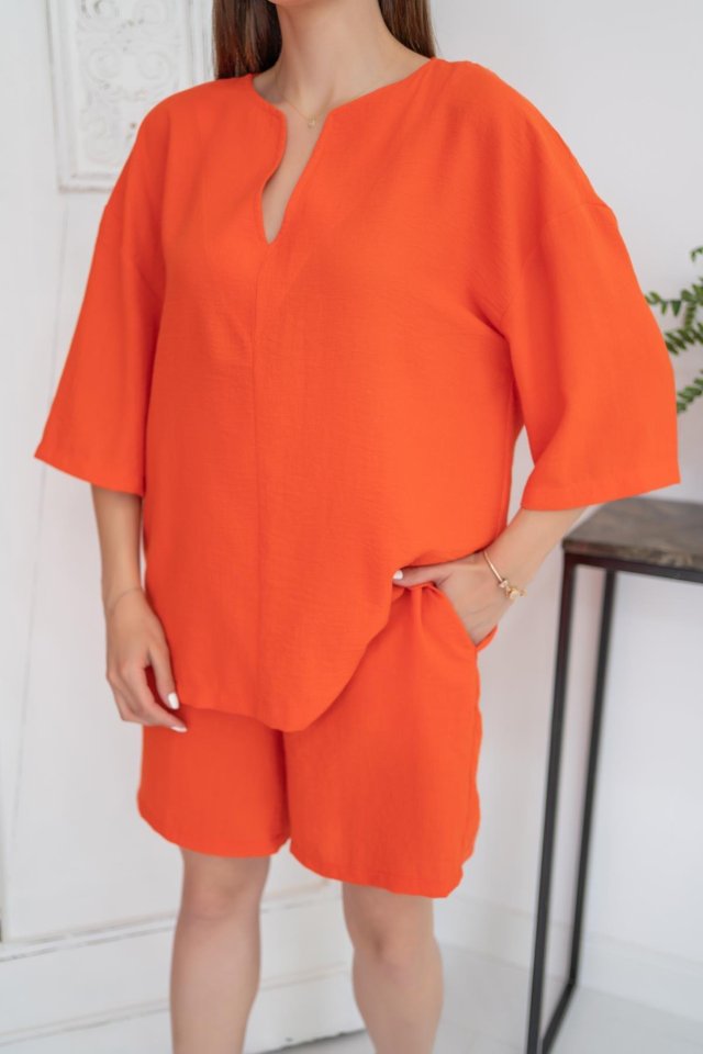 Mamo Turuncu İkili Takım - Mamo kadın butik takım