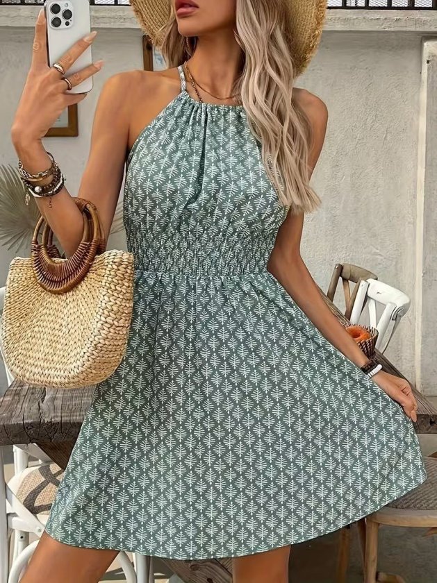 Mamo Yeşil Mini Elbise - Mamo kadın butik elbise