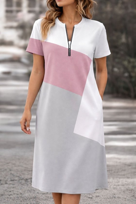 Mamo Beyaz Mini Desenli Elbise - Mamo kadın butik elbise