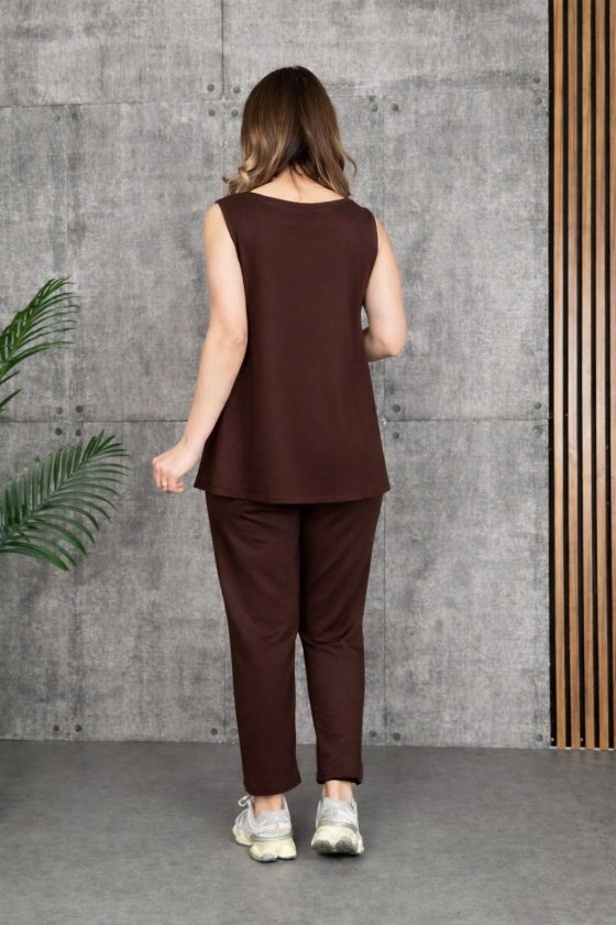 Mamo Kahve Askılı Viskon Takım - Mamo kadın butik takım