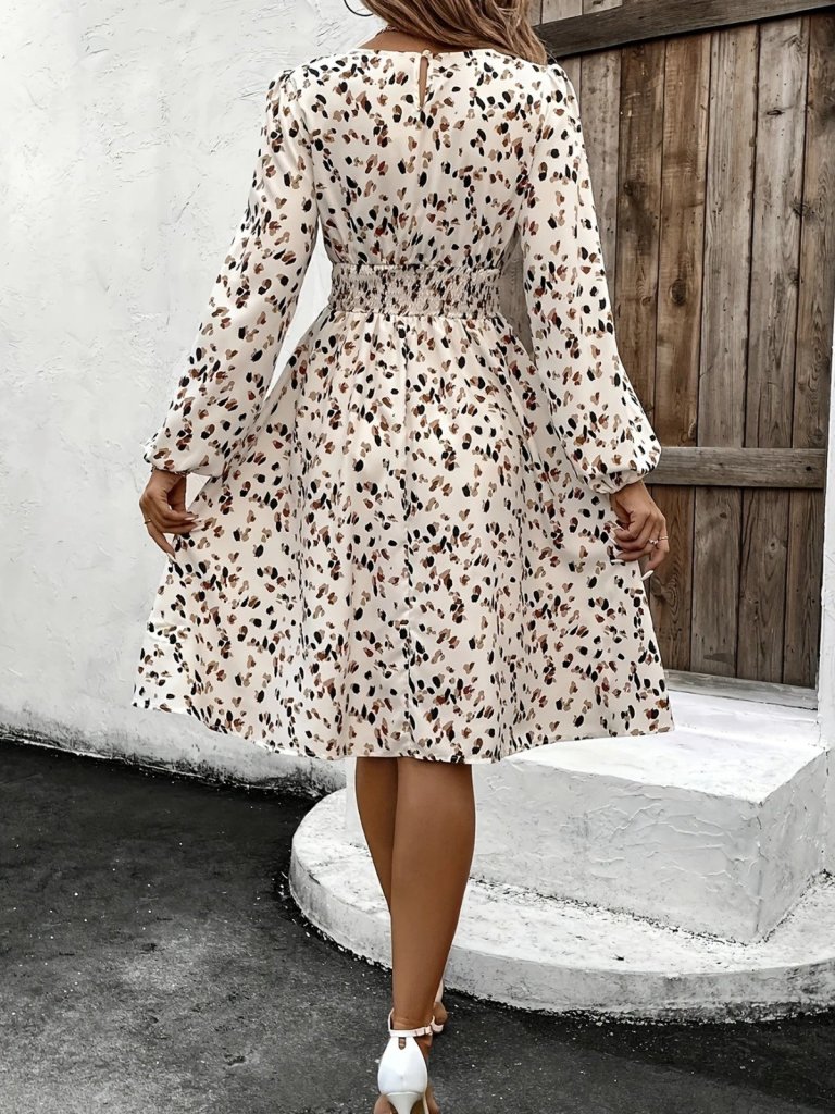 Mamo Bej Midi Elbise - Mamo kadın butik elbise
