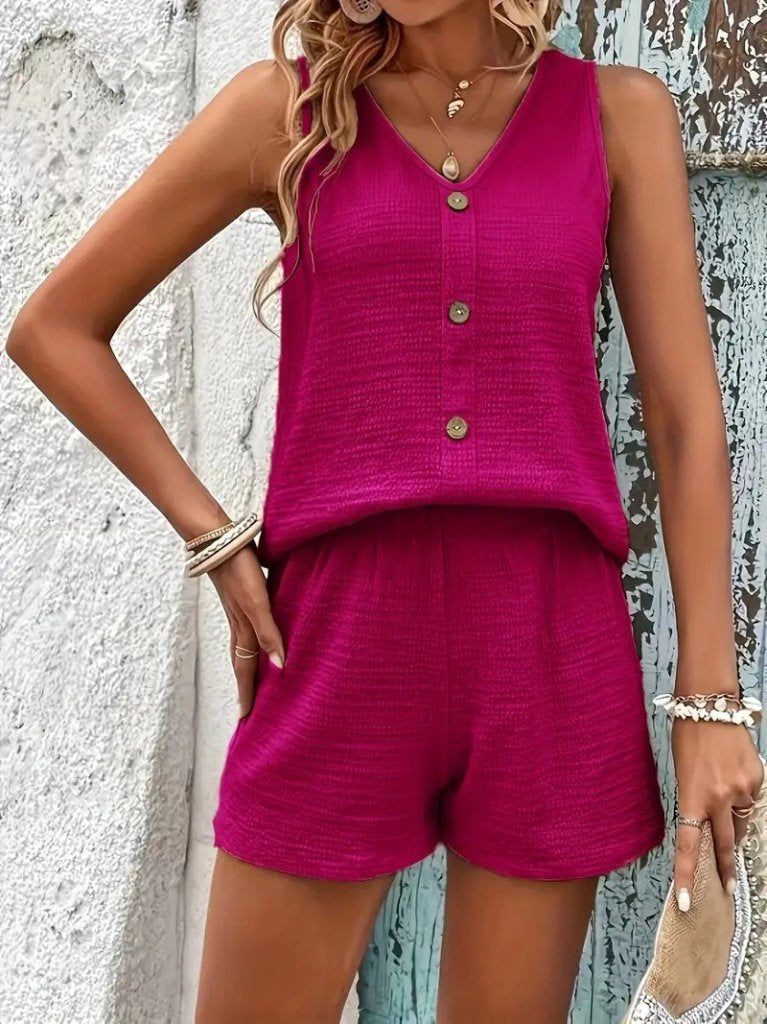 Mamo Pembe Askılı V Yaka Takım - Mamo kadın butik takım