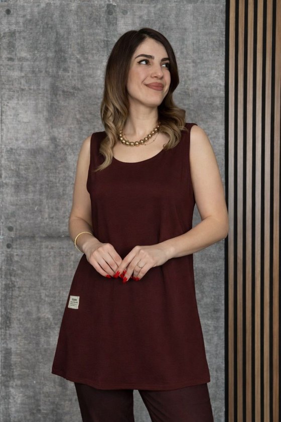 Mamo Kahve Askılı Viskon Takım - Mamo kadın butik takım