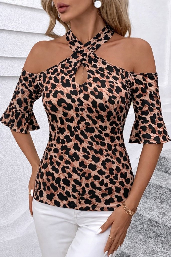 Mamo Leopar Desenli Bluz - Mamo kadın butik bluz