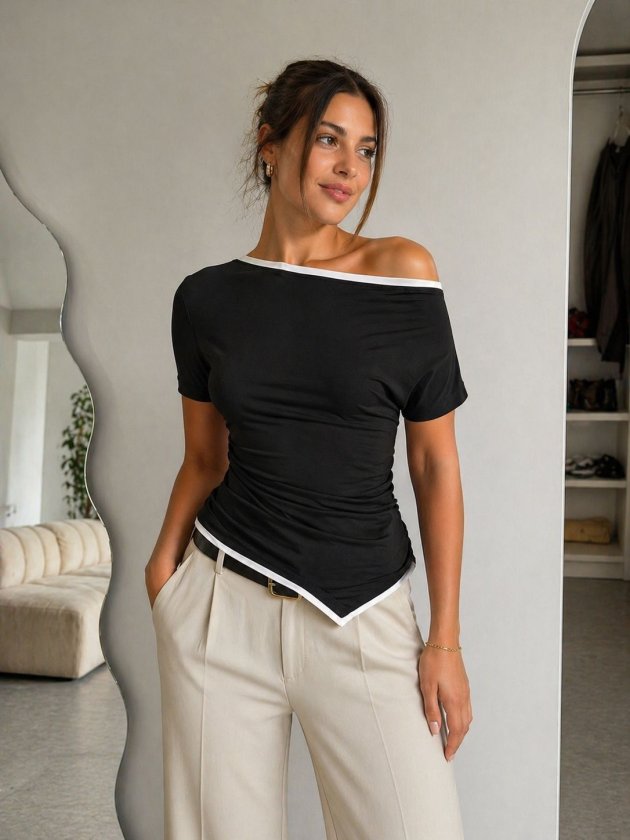 Mamo Siyah Şık Bluz - Mamo kadın butik bluz