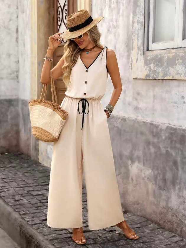 Mamo Bej V Yaka Tül Detaylı Bağlamalı Üst - Mamo kadın butik üst giyim