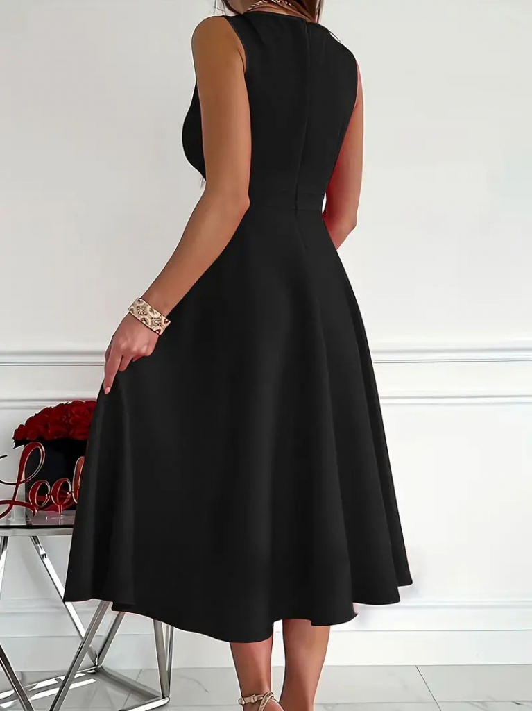 Mamo Siyah Mini Kruvaze Krep Elbise - Mamo kadın butik elbise