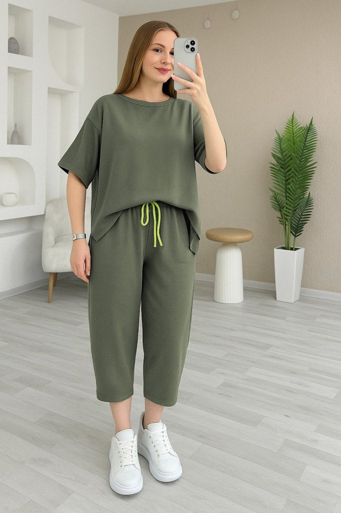 Mamo Haki Viskon Takım - Mamo kadın butik takım