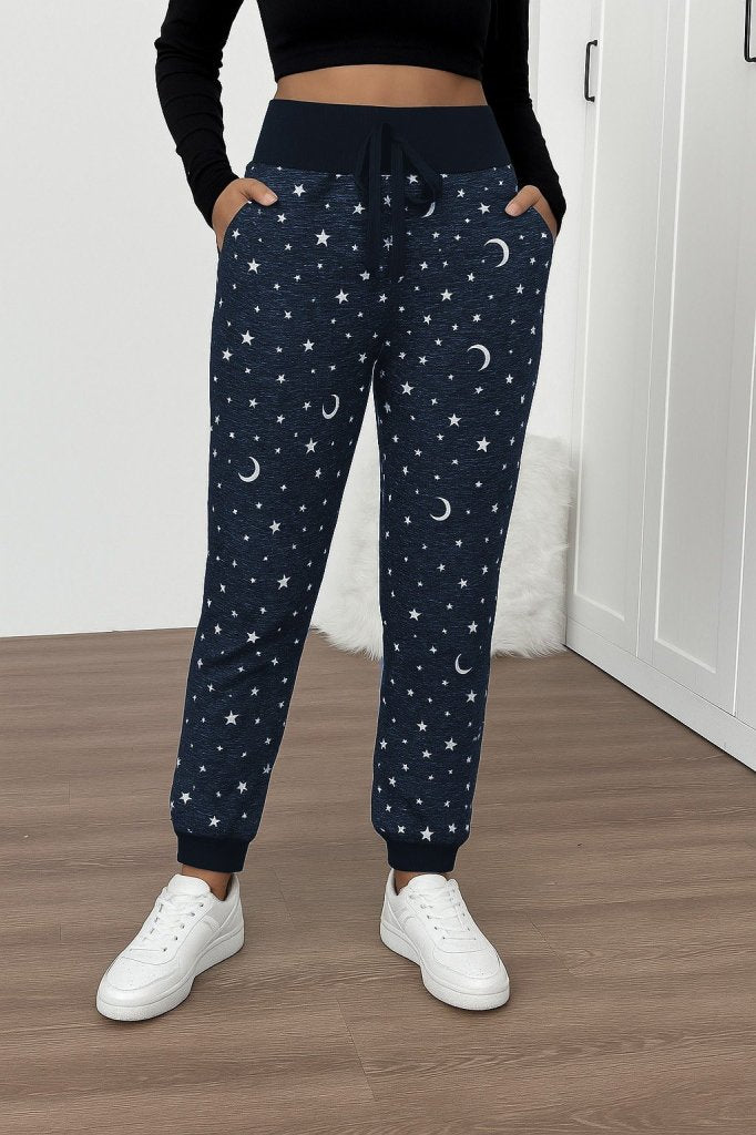 Mamo Siyah Desenli Pantolon - Mamo kadın butik alt giyim